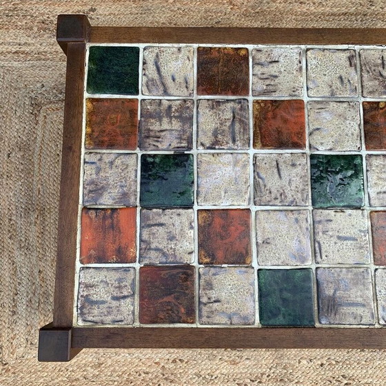 Image 1 of Vintage wood and ceramic coffee table