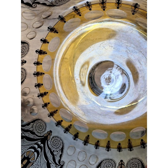 Image 1 of Vintage glass footed bowl by Adolf Beckert, 1915