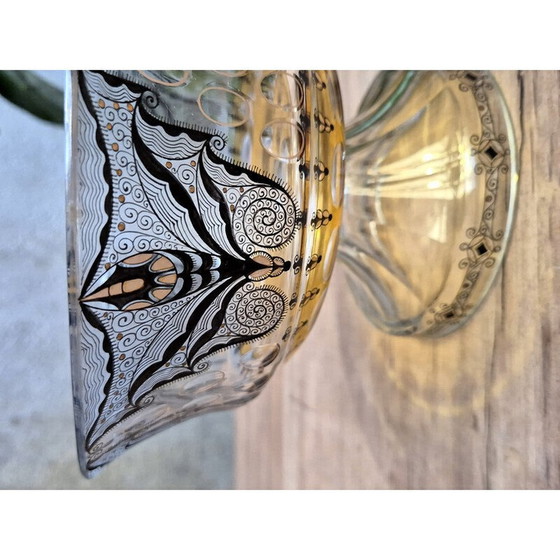 Image 1 of Vintage glass footed bowl by Adolf Beckert, 1915