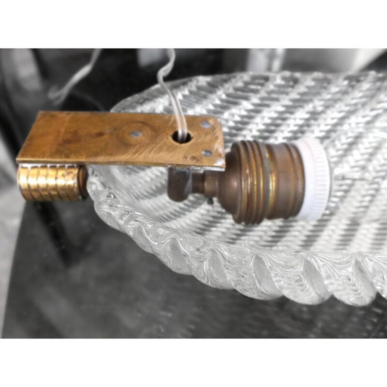 Image 1 of Lampada da parete vintage in vetro e ottone di Scarpa Carlo design per Venini, Italia 1930