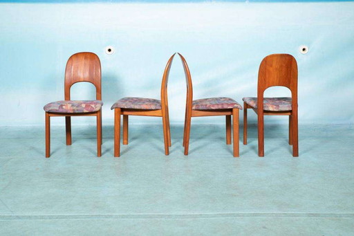 Set Bohemian Danish Holstebro dining chairs 1970s