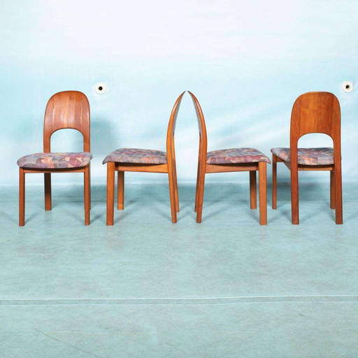 Set Bohemian Danish Holstebro dining chairs 1970s