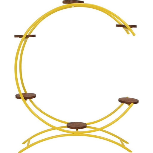 Vintage tubular flower stand in lacquered metal, Czech 1960