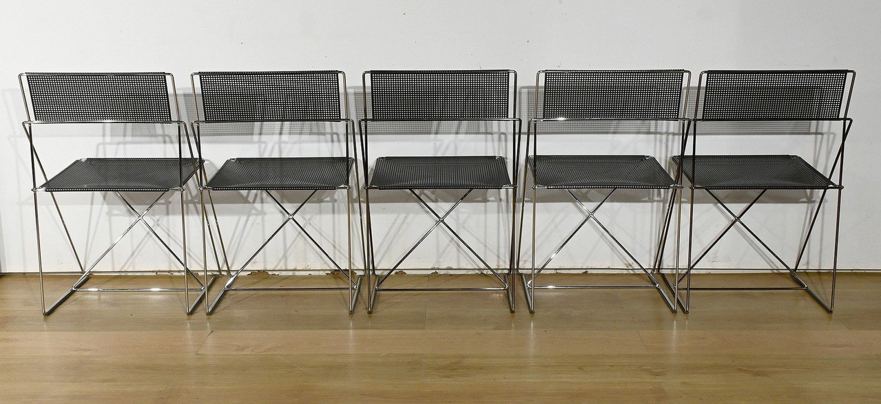 Suite Of 5 Nuova X Line Omli Chairs For Magis, By Niels Joergen