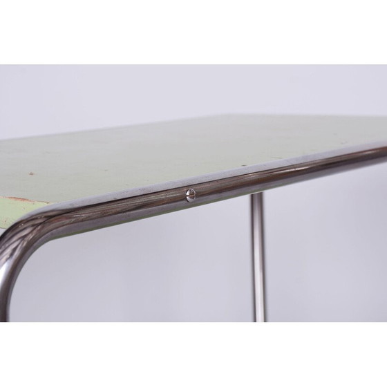 Image 1 of Tavolino vintage in acciaio e legno di John Hagemann per Thonet, Germania 1930
