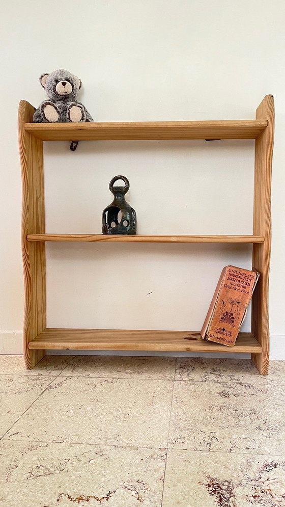 Image 1 of Vintage Wooden 3-Tray Freestanding or Hanging Shelf