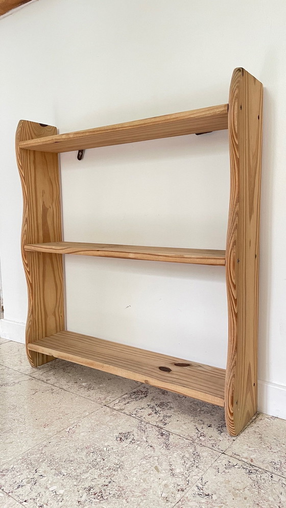 Image 1 of Vintage Wooden 3-Tray Freestanding or Hanging Shelf