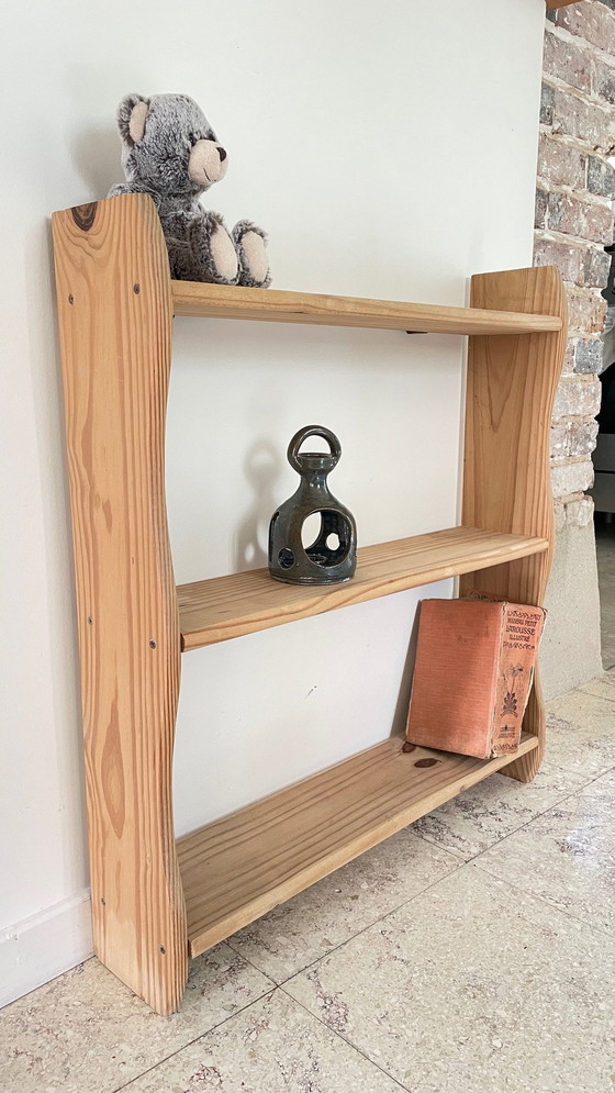 Image 1 of Vintage Wooden 3-Tray Freestanding or Hanging Shelf