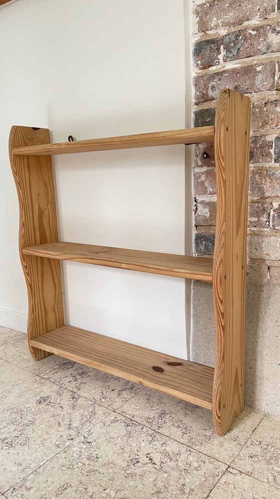 Image 1 of Vintage Wooden 3-Tray Freestanding or Hanging Shelf