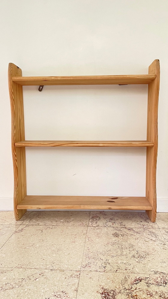 Image 1 of Vintage Wooden 3-Tray Freestanding or Hanging Shelf