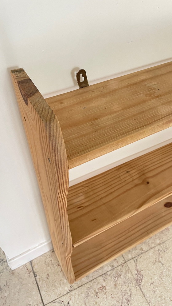 Image 1 of Vintage Wooden 3-Tray Freestanding or Hanging Shelf