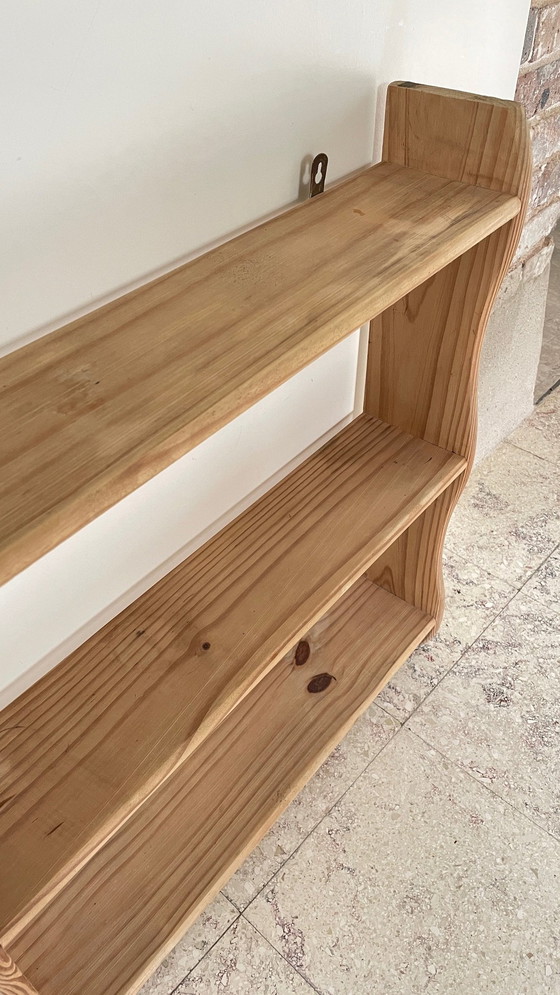 Image 1 of Vintage Wooden 3-Tray Freestanding or Hanging Shelf