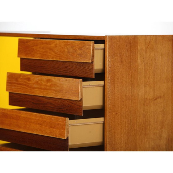 Image 1 of Vintage sideboard with 4 drawers and yellow doors "U 458" by Jiri Jiroutek for Interier Praha, Czech 1960