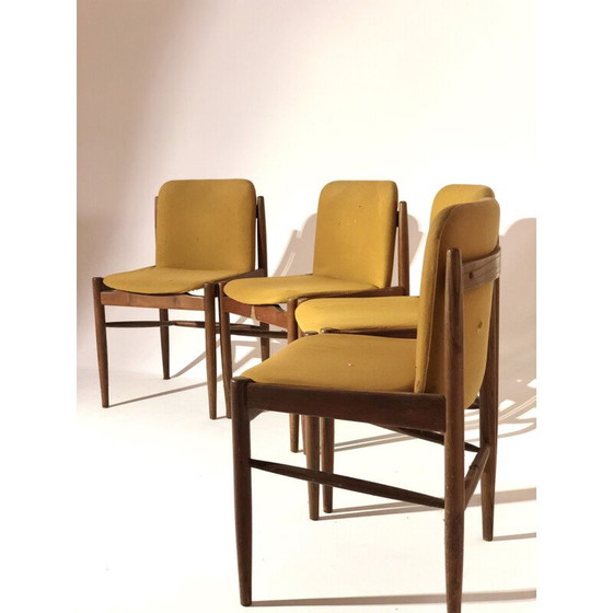 Image 1 of Set di 4 sedie vintage in tessuto e palissandro, 1960