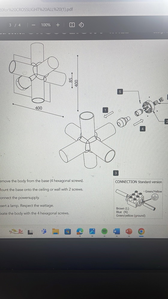 Image 1 of Lampe suspendue Dark crosslight wall red