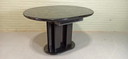 Vintage ovale uitschuifbare eettafel, glanzend zwart