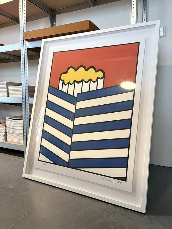 Image 1 of Hermosa serigrafía de Nicholas Krushenick, enmarcada y firmada.