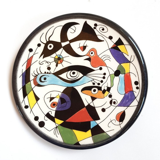 Image 1 of Small Porcelain Wall Plates attributed to Joan Miro for MG Ceramica, Set of 2