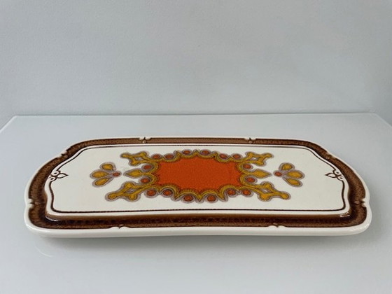 Image 1 of Presentation Bowl Ceramic With Retro Flower Design