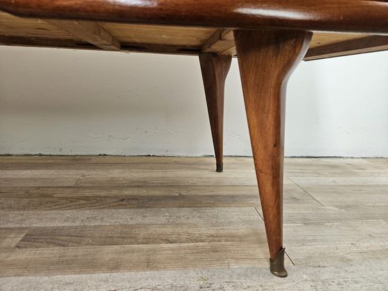 Image 1 of Mid Century 1960S Walnut Sideboard With Six Drawers And Glass Top