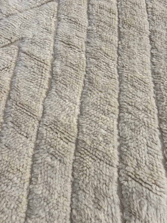 Image 1 of Blanc - Tappeto marocchino bianco Beni Ourain in lana 205X310 Cm