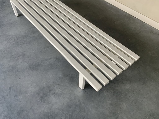 Metaform Slatted metal bench, Netherlands, 1960s