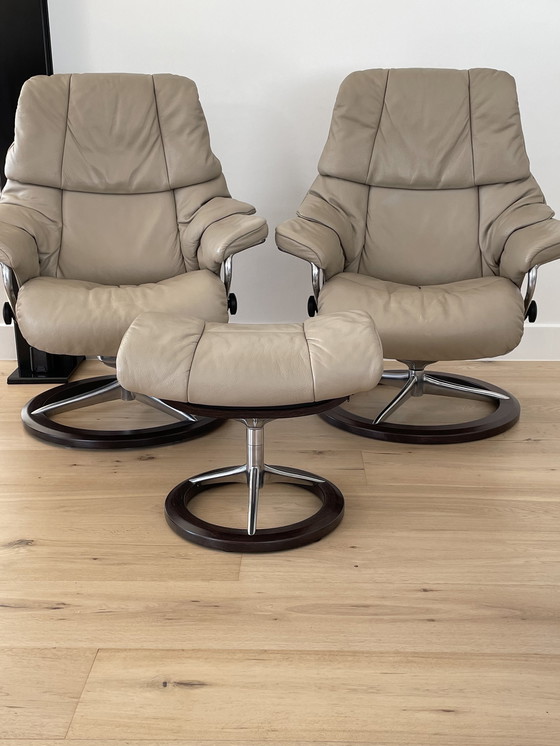 Image 1 of 2x Ekornes Reno M pour fauteuil Stressles