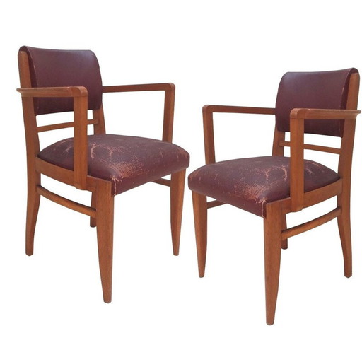 Pair of bridge armchairs, Maurice JALLOT - 1950s