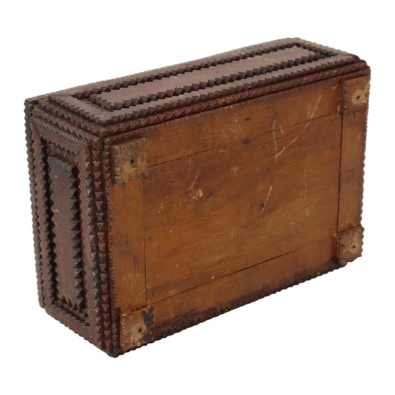 Image 1 of Scatola d'arte antica Tramp Art Folk Art