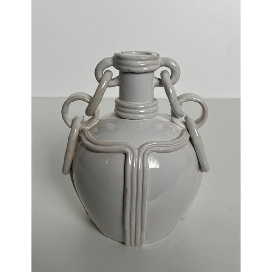 Image 1 of Vintage ceramic vase with white glaze, 1970
