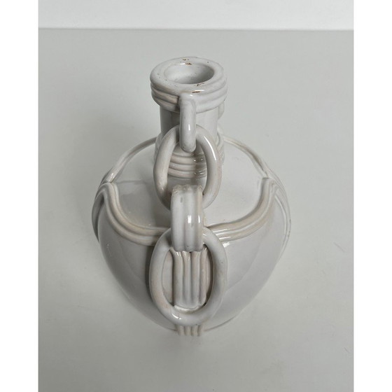 Image 1 of Vintage ceramic vase with white glaze, 1970