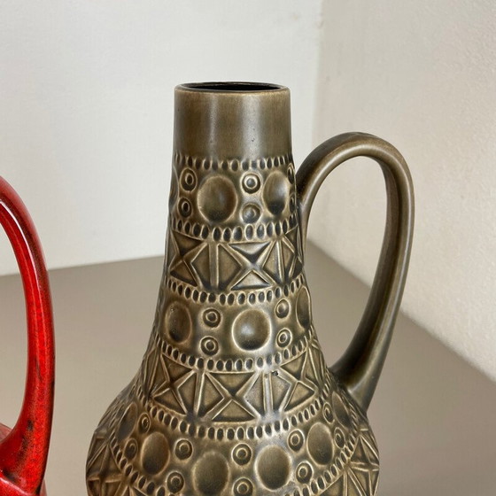 Image 1 of Pair of vintage pottery ceramic vases for Bay Ceramics, Germany 1970s