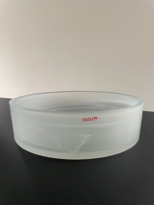 Aida Danish Design Bowl - Glass With White Smoke/Cloud Effect