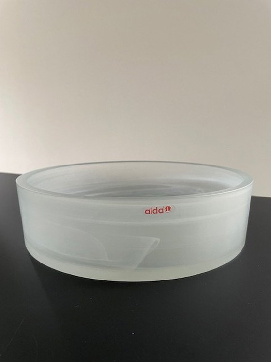 Image 1 of Aida Danish Design Bowl - Glass With White Smoke/Cloud Effect