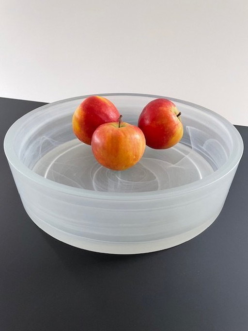 Aida Danish Design Bowl - Glass With White Smoke/Cloud Effect