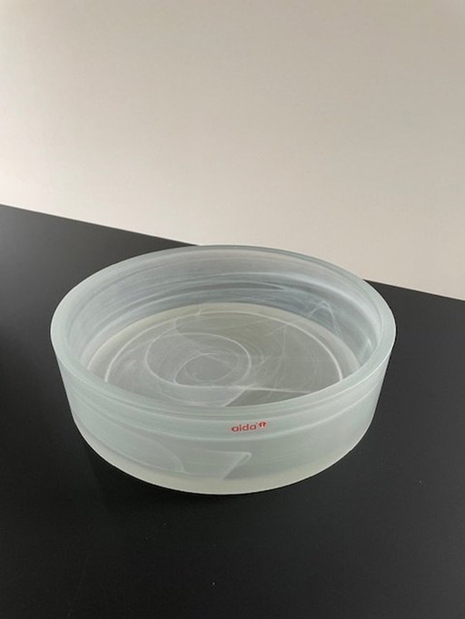 Aida Danish Design Bowl - Glass With White Smoke/Cloud Effect