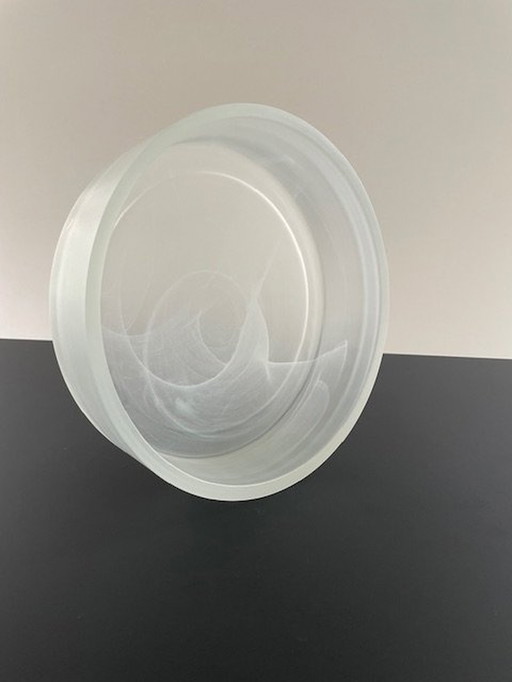 Aida Danish Design Bowl - Glass With White Smoke/Cloud Effect