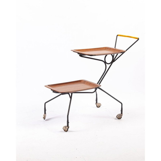 Image 1 of Vintage metal and wood trolley from Pag, Germany 1950