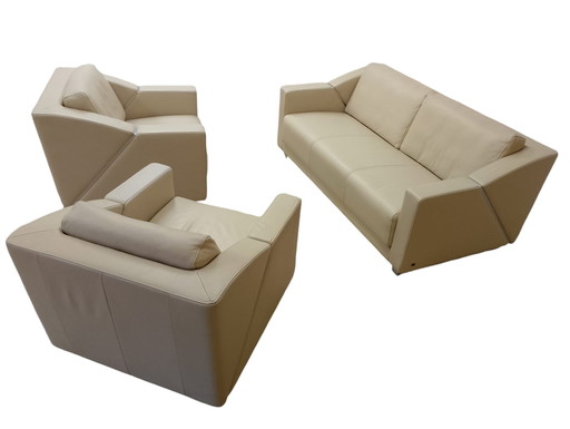 Rolf Benz model 350 sofa, 2 swivel armchairs