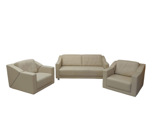 Rolf Benz model 350 sofa, 2 swivel armchairs