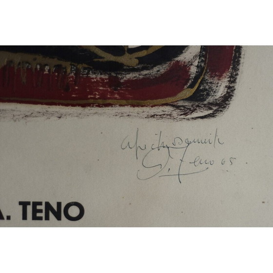 Image 1 of Vintage poster from the Aurelio Teno exhibition, Denmark 1965