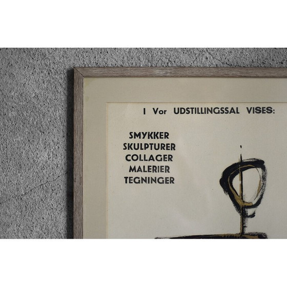 Image 1 of Vintage poster from the Aurelio Teno exhibition, Denmark 1965