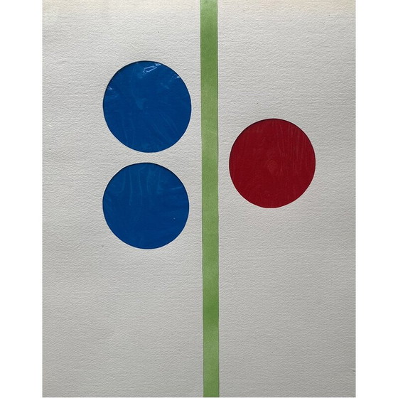 Image 1 of Vintage crumpled plastic painting by Albert Chubac, 1960-1970