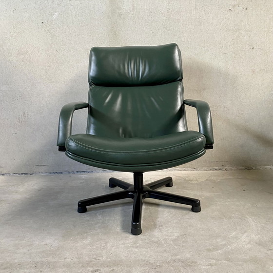 Image 1 of Artifort F141 leather swivel armchair Geoffrey Harcourt