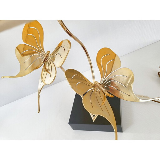 Lampada a farfalla in ottone vintage, 1970