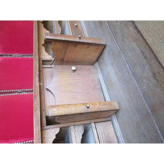 Image 1 of Vintage oak desk with 4 drawers