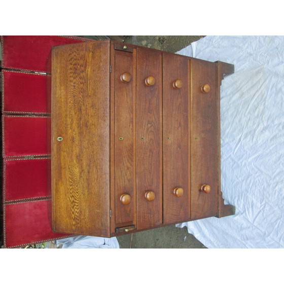 Image 1 of Vintage oak desk with 4 drawers