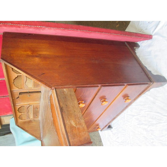 Image 1 of Vintage oak desk with 4 drawers