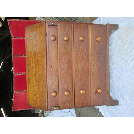 Image 1 of Vintage oak desk with 4 drawers