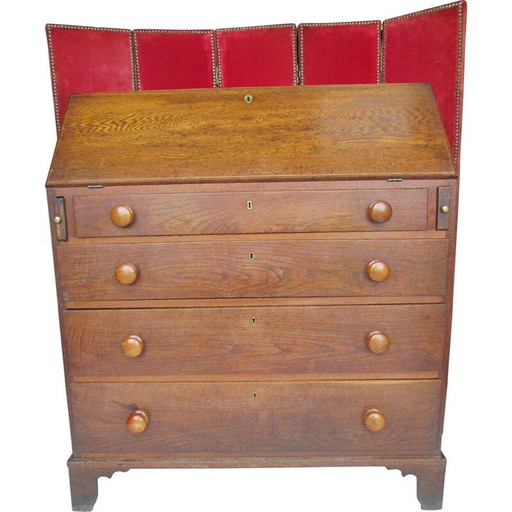 Vintage oak desk with 4 drawers